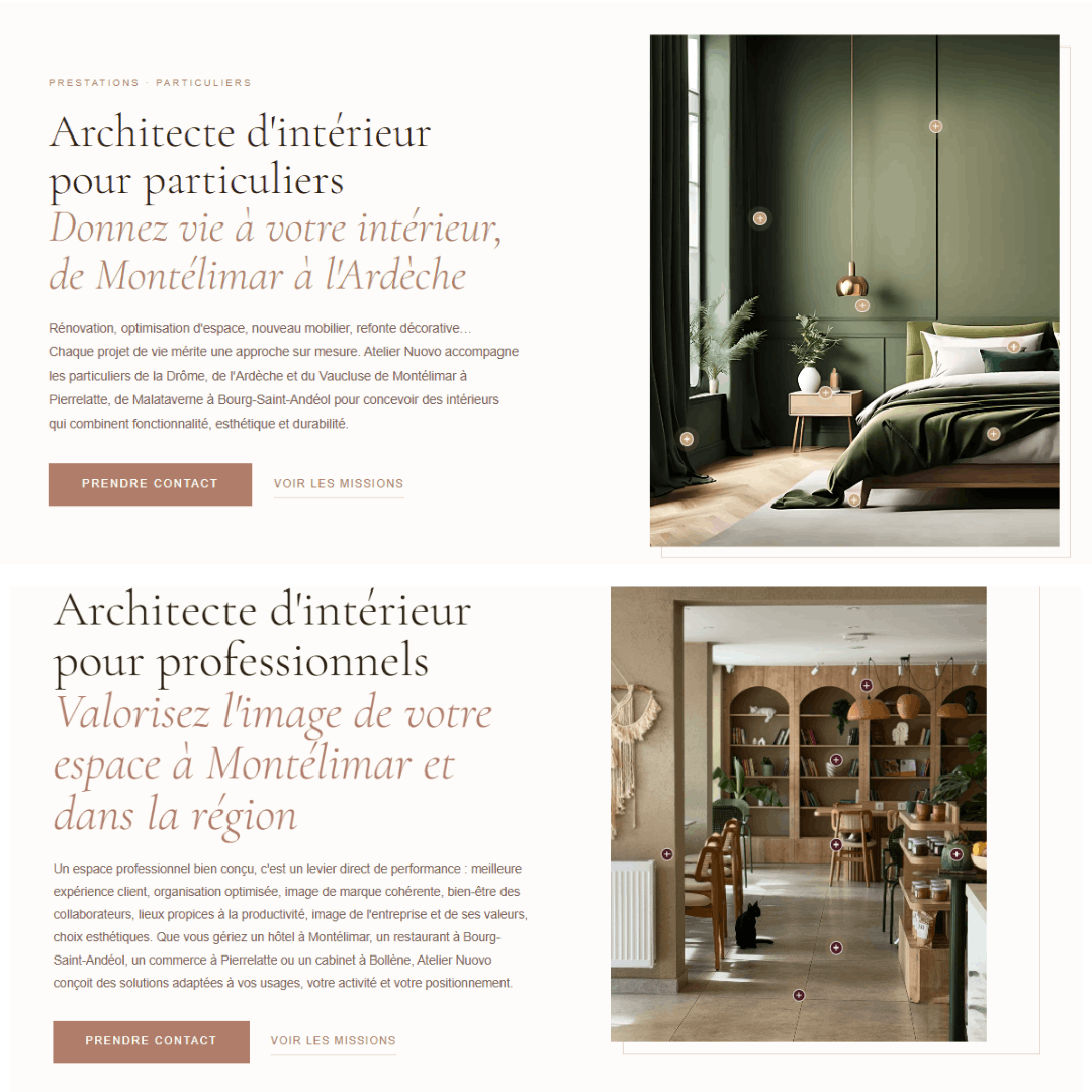 Hero page professionnels et particulier